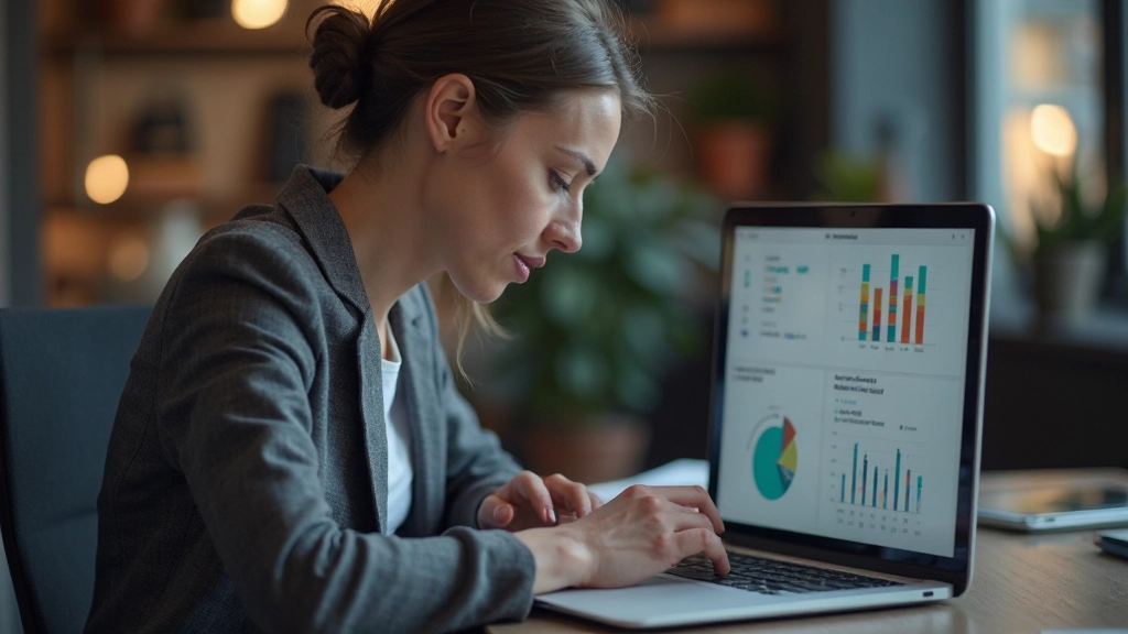 Специалист анализирует аналитику и метрики производительности на графиках